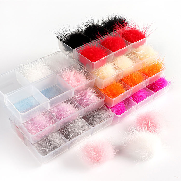 ناخن کے لئے 6pcs باکس 3d سوفی مقناطیسی پوم پوم