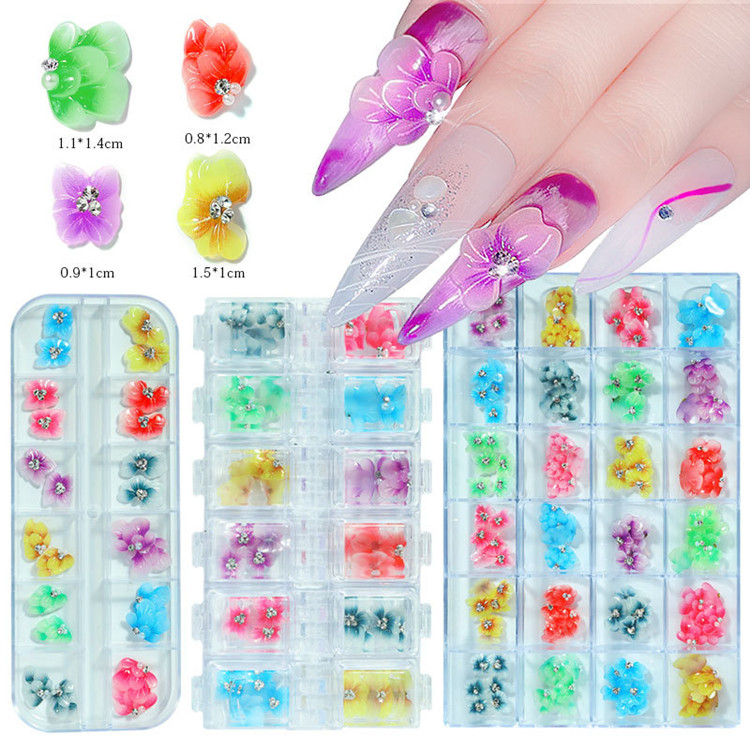 کیل ٹکرز Rhinestone Flowers